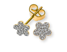 Diamantohrringe Gelbgold 750 Blume 52 Brill. H SI ct.