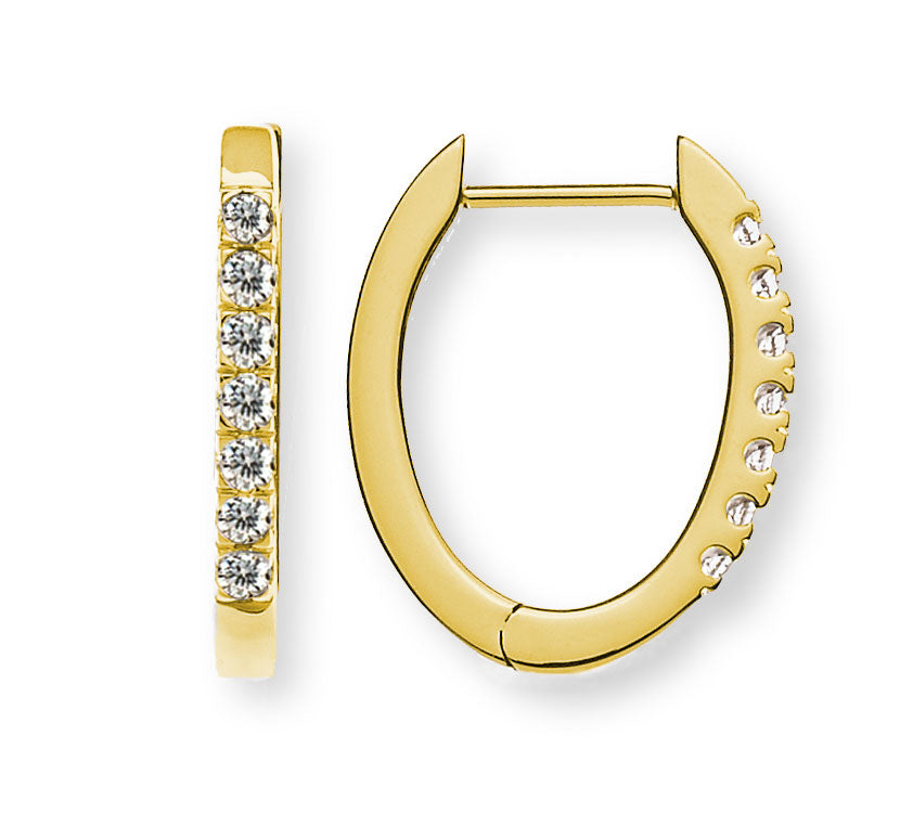 Kreolen Gelbsgold 750, oval, 14 Brillanten H SI 12x15x2mm