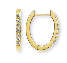 Kreolen Gelbsgold 750, oval, 14 Brillanten H SI 12x15x2mm