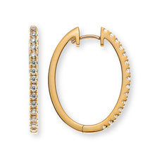 Kreolen Gelbgold 750, oval, 30 Brillanten H SI 15x20x2mm