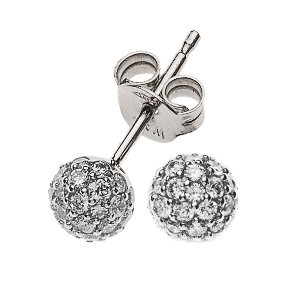 Diamantohrringe Weissgold 750 Kugeln mit 72 Brill. H SI ct.