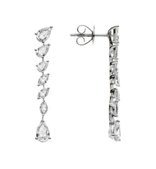 Diamantohrhänger Weissgold 750, 6 Marquise Diamanten H SI und 8 Pearshape Diamanten H SI 1.61ct.