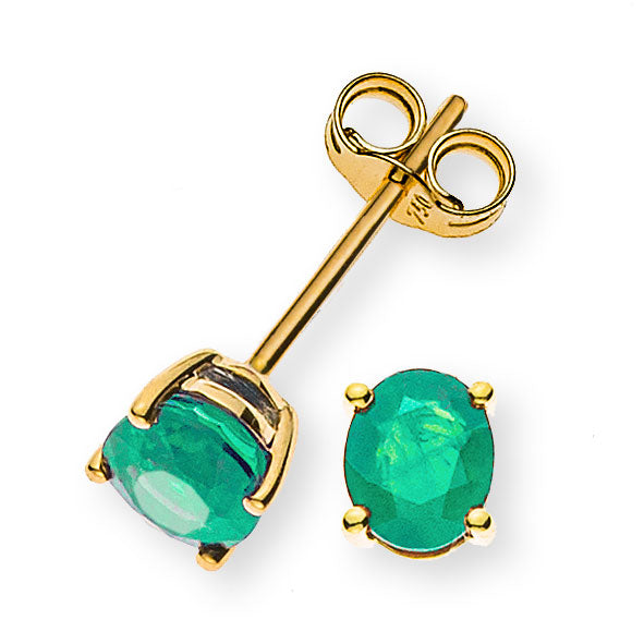 Ohrringe Gelbgold 750 mit 2 Smaragden Total ct