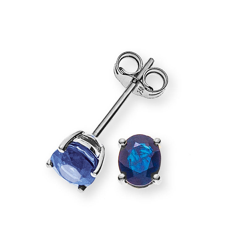 Ohrringe Weissgold 750 mit 2 Safiren Total ct