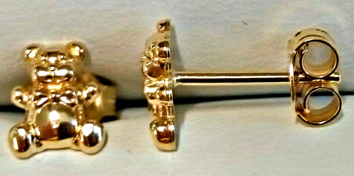 Ohrstecker Bär poliert Gelbgold 750