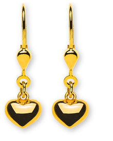 Ohrhänger Herz Gelbgold 750