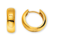 Kreolen Gelbgold poliert/satiniert 750 mit Scharnier U-Profil 15x5mm