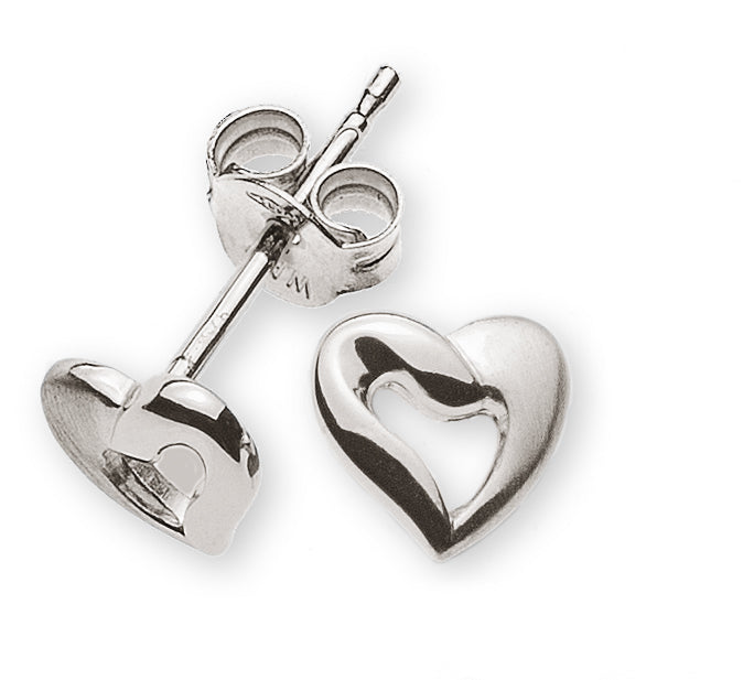 Ohrstecker Herz Weissgold 750 matt/poliert