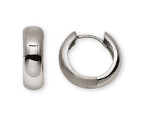 Kreolen Weissgold poliert/satiniert 750 mit Scharnier U-Profil 15x5mm