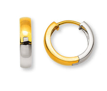 Kreolen Bicolor (Gelb-/Weissgold) 750 U-Profil mit Scharnier