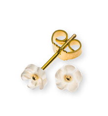 Ohrringe Gelbgold 750 Blume aus Perlmutter