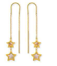 Ohrhänger Gelbgold 750 mit 4 Perlmuttsternen