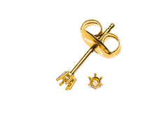 Solitär Ohrstecker 6-Griff-Fassung Rohling Gelbgold 750 2 Steine à je ct.