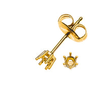 Solitär Ohrstecker 6-Griff-Fassung Rohling Gelbgold 750 2 Steine à je ct.