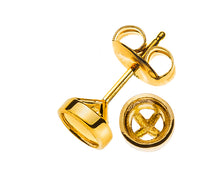 Solitär Ohrstecker Zargen-Fassung Rohling Gelbgold 750 2 Steine à je 1.00ct.