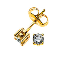 Solitär Ohrstecker 4-Griff-Fassung Gelbgold 750 2 H SI Brillanten à je 0.10ct.