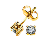 Solitär Ohrstecker 4-Griff-Fassung Gelbgold 750 2 H SI Brillanten à je 0.125ct.