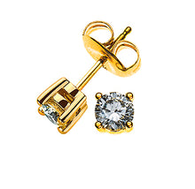 Solitär Ohrstecker 4-Griff-Fassung Gelbgold 750 2 H SI Brillanten à je 0.17ct.
