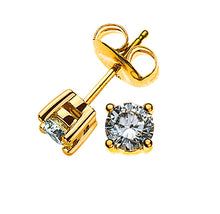 Solitär Ohrstecker 4-Griff-Fassung Gelbgold 750 2 H SI Brillanten à je 0.25ct.