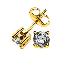 Solitär Ohrstecker 4-Griff-Fassung Gelbgold 750 2 H SI Brillanten à je 0.375ct.