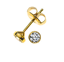 Solitär Ohrstecker Zargen-Fassung Gelbgold 750 2 H SI Brillanten à je 0.05ct.