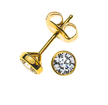 Solitär Ohrstecker Zargen-Fassung Gelbgold 750 2 H SI Brillanten à je 0.125ct.