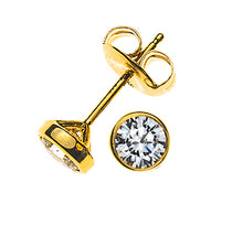 Solitär Ohrstecker Zargen-Fassung Gelbgold 750 2 H SI Brillanten à je 0.165ct.