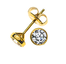 Solitär Ohrstecker Zargen-Fassung Gelbgold 750 2 H SI Brillanten à je 0.25ct.