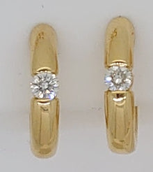 Solitär Kreolen Spann-Fassung Gelbgold 750 2 H SI Brillanten à je 0.10ct.