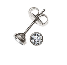 Solitär Ohrstecker Zargen-Fassung Weissgold 750 2 H SI Brillanten à je 0.08ct.