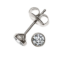 Solitär Ohrstecker Zargen-Fassung Weissgold 750 2 H SI Brillanten à je 0.10ct.