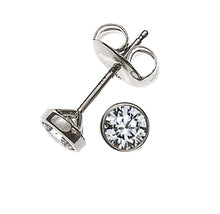 Solitär Ohrstecker Zargen-Fassung Weissgold 750 2 H SI Brillanten à je 0.125ct.