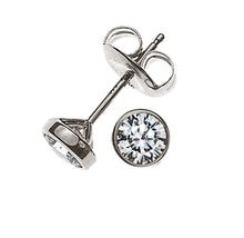 Solitär Ohrstecker Zargen-Fassung Weissgold 750 2 H SI Brillanten à je 0.17ct.