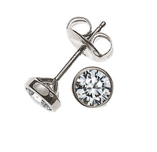 Solitär Ohrstecker Zargen-Fassung Weissgold 750 2 H SI Brillanten à je 0.25ct.