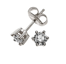 Solitär Ohrstecker 6-Griff-Fassung Weissgold 750 2 H SI Brillanten à je 0.125ct.