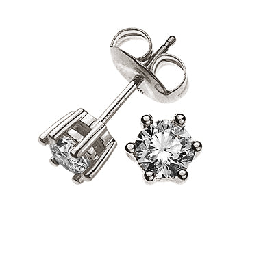 Solitär Ohrstecker 6-Griff-Fassung Weissgold 750 2 H SI Brillanten à je 0.25ct.