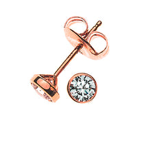 Solitär Ohrstecker Zargen-Fassung Rotgold 750 2 H SI Brillanten à je 0.075ct.