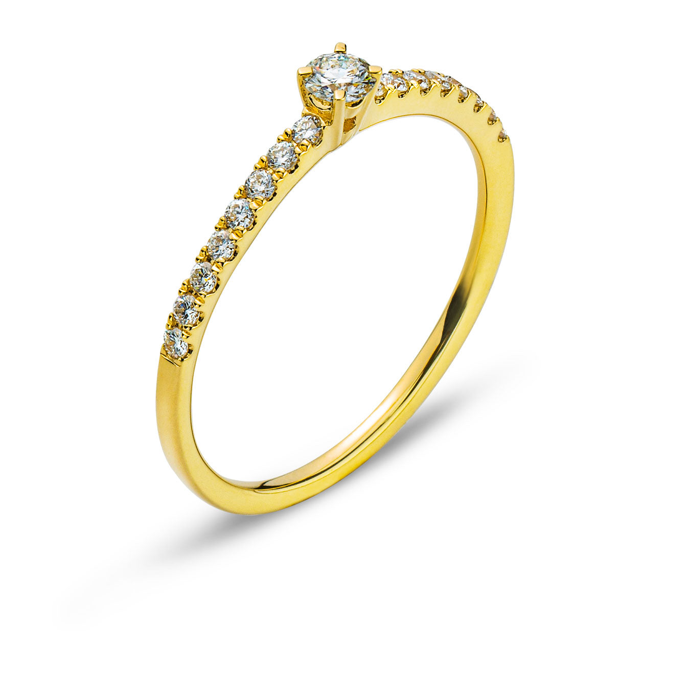 Ring Gelbgold 750 16 Brillanten H SI Total & 1 Brillant H SI 0.25ct.