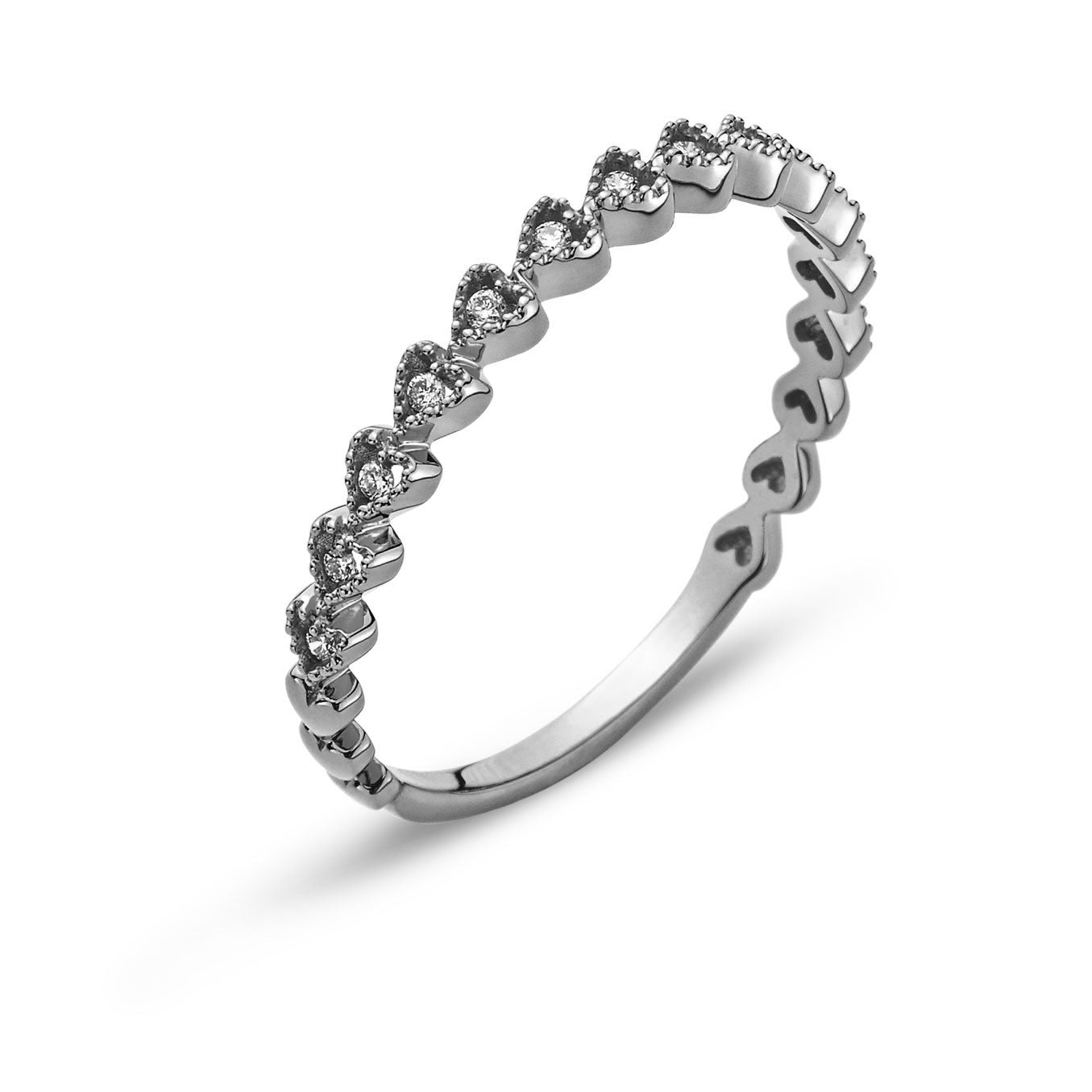 Ring Weissgold 750 mit 13 Brillanten H SI Mémoire Herzen