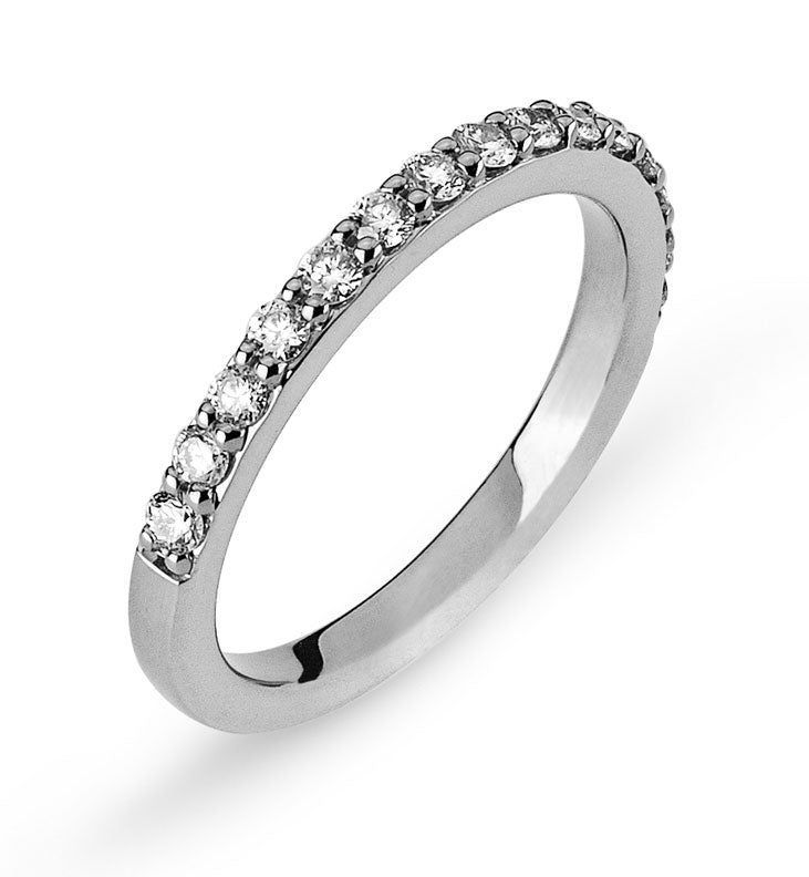 Mémoire Ring Weissgold Korn Fassung 750 15 Brillanten H SI ct.