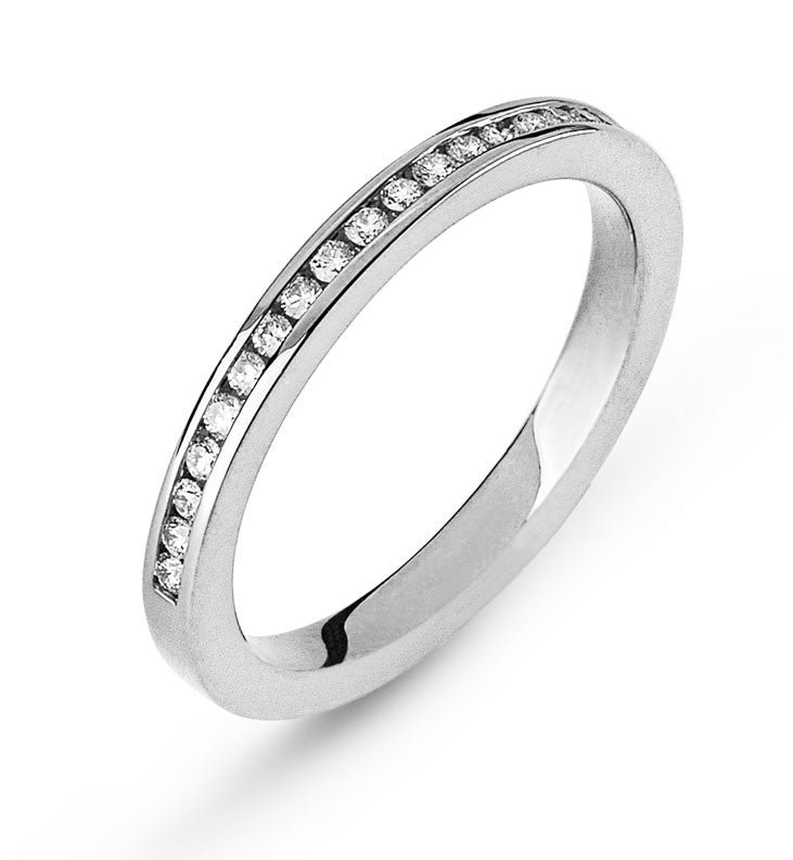 Mémoire Ring Weissgold Kanal Fassung 750 23 Brillanten H SI ct.
