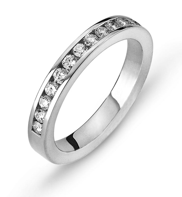 Mémoire Ring Weissgold Kanal Fassung 750 16 Brillanten H SI ct.