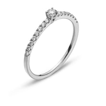 Ring Weissgold 750 mit 16 Brillanten H SI Tot. & 1 Brillant H SI 0.10ct.