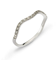 Ring Weissgold 750, geschwungene Form "Wave" 15 Brillanten ct.