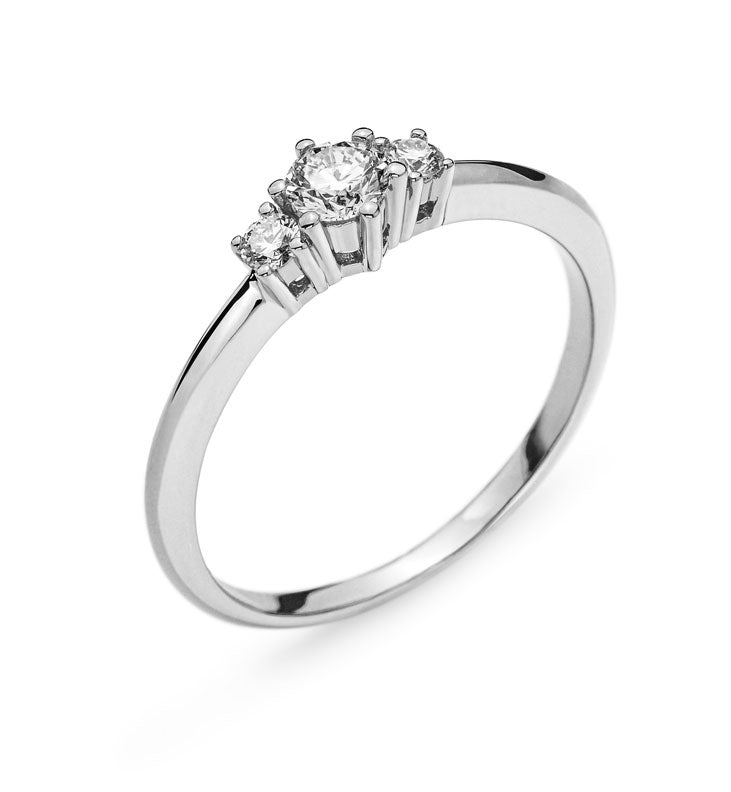 Ring TRILOGY Weissgold 750 mit 2 Brillanten H SI und 1 Brillant HS I 0.23ct.