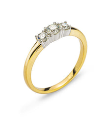 Ring TRILOGY Bicolor (Gelb-/ Weissgold) 750 mit 2 Brillanten H SI und 1 Brillant H SI 0.18ct.