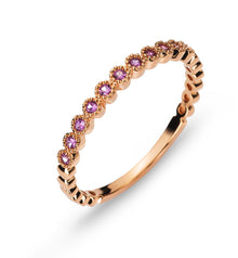 Ring Rotgold 750, mit 11 pinke Safire 0ct.
