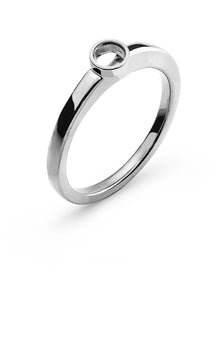 Solitär Ring Zargen-Fassung Rohling Weissgold 750 0ct.