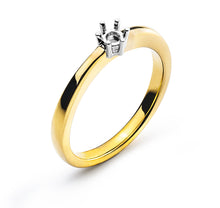 Solitär Ring 6-Griff-Fassung Rohling Gelbgold 750 Fassung Weissgold 750