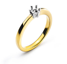 Solitär Ring 6-Griff-Fassung Rohling Gelbgold 750 Fassung Weissgold 750